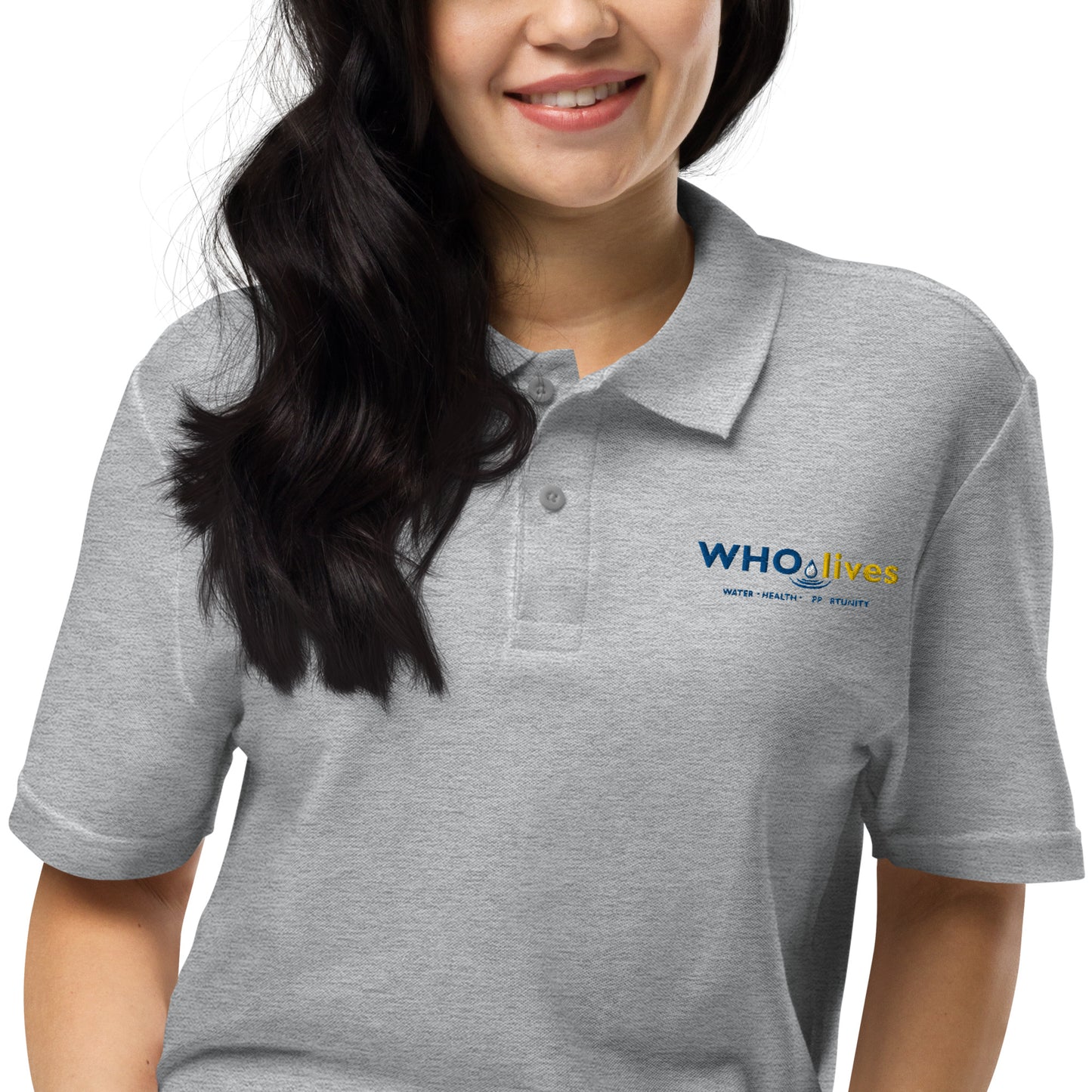 Polo shirt (unisex) | gray & white
