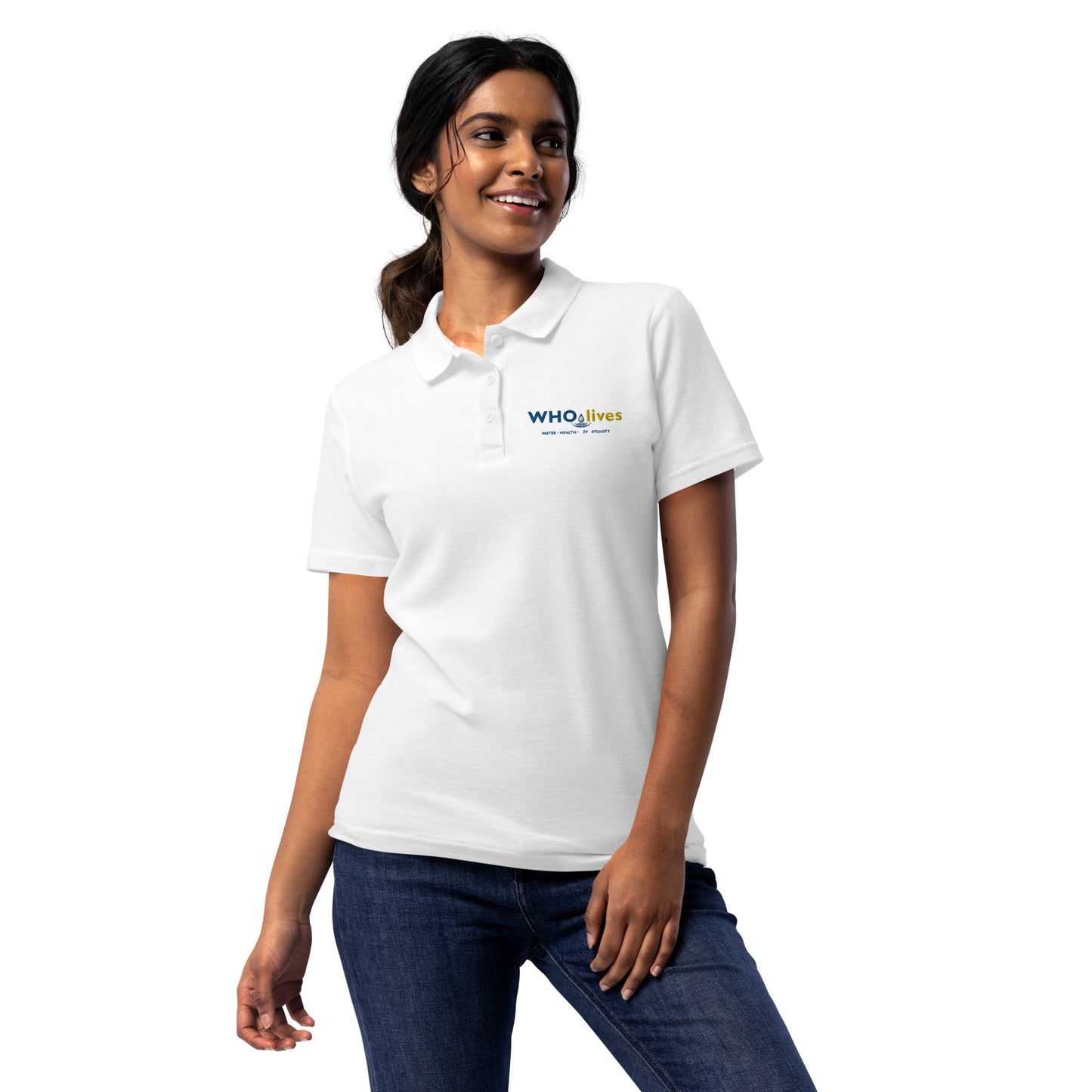 Polo shirt (women) | gray & white