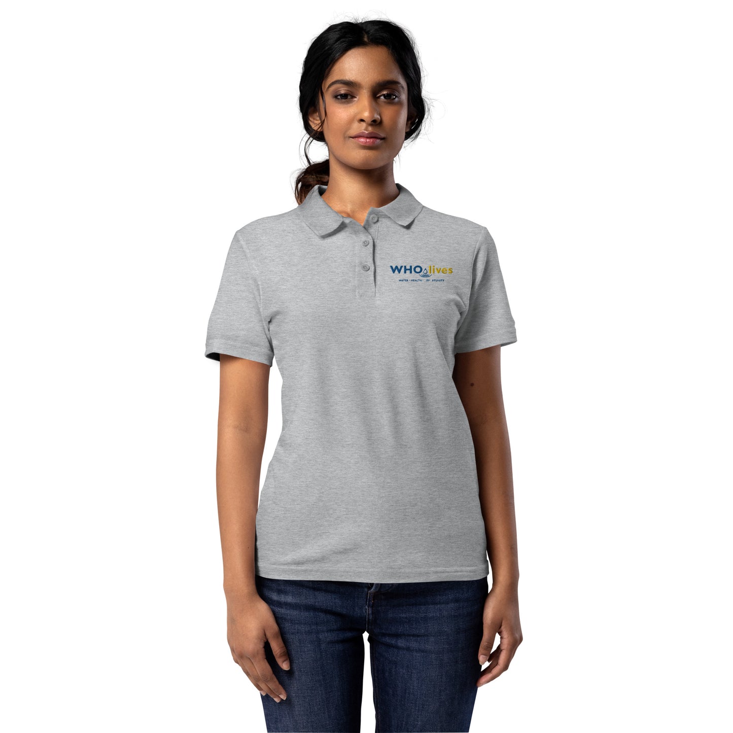 Polo shirt (women) | gray & white